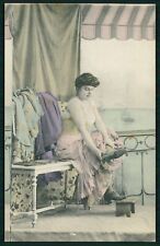 Espartilho mulher nua na janela de varanda cartão postal fotogravura original 1900 CONJUNTO de 6 comprar usado  Enviando para Brazil