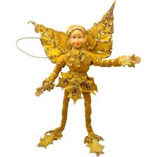 Vintage Fairy Pixie Elf Ornament Woodlands Gold Large 10" Whimsical Forest Cute for sale  Shipping to South Africa