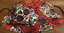 Máscara facial feita à mão TODDLER - Reversível - Nova sem etiquetas - Red Sugar Skull comprar usado  Enviando para Brazil