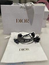 Pulsera de amistad Christian Dior tejida algodón J'Adior borla azul marino con logotipo, usado segunda mano  Embacar hacia Argentina