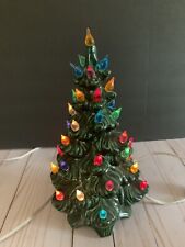 Vintage Green Ceramic Light Up 1 Piece Holiday Christmas Tree Multicolor Bul 11", used for sale  Holbrook
