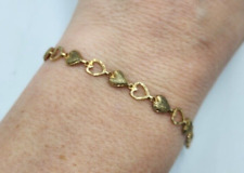 Pulsera corazón de oro amarillo de 14 K, 7 pulgadas segunda mano  Embacar hacia Argentina