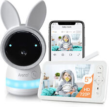 Monitor de audio video para bebé, cámara PTZ WiFi Bunny de 2 k; detección de movimiento y llanto 5"" HD segunda mano  Embacar hacia Argentina