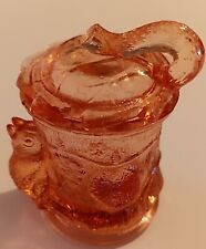 Rare Pink Glass Bird On Tree Stump Jam Condiment Jar With Lid.   Never Used. for sale  Shipping to South Africa