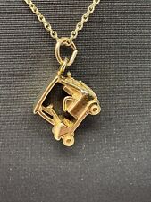 14 Karat Solid Yellow Gold 3D Golf Cart Charm Pendent 14k Heavy 4.1 grams for sale  Shipping to South Africa