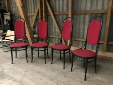 4 chaises Thonet high-back tissu rouge , occasion d'occasion  Dole