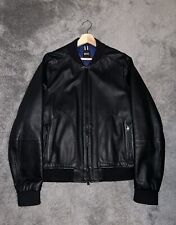 mens black leather jacket boss for sale  SHEFFIELD