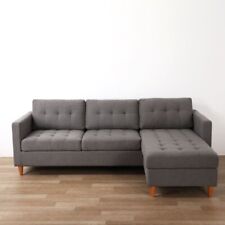 Sofá sofá convertible moderno en forma de L tapizado seccional de tela de lino segunda mano  Embacar hacia Argentina