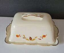 VINTAGE JEWEL TEA  AUTUMN LEAF ONE POUND BUTTER DISH HALL CHINA for sale  Columbus