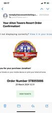 Alton towers tickets for sale  NOTTINGHAM