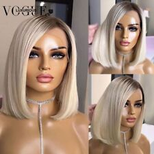 Pelucas de cabello humano Ombre Platinum rubia corta bob peluca frontal de encaje HD prearrancada segunda mano  Embacar hacia Argentina