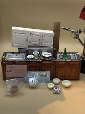 Dollhouse Miniatures Kitchen Set With Accessories Stove Sink Cupboard 1:12 for sale  Shipping to South Africa