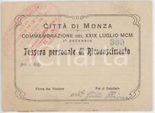 1910 monza commemorazione usato  Italia