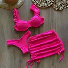 Wave shaped low waisted bikini suit cover up for women's three piece swimsuit for sale  Shipping to South Africa