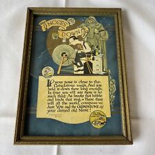 A Buzza Motto Poem Print "Noses Down" c 1926 Period Frame, used for sale  Shipping to South Africa