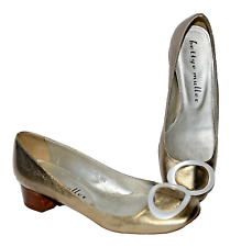 $375 New Floor Sample Bettye Muller Patent leather gold Shoes Pave  35.5 5.5 for sale  Shipping to South Africa