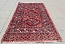 Authentic Hand knotted Vintage Bokhara Jhaldar Wool Area Rug 4.3 x 2.7 Ft for sale  Shipping to South Africa