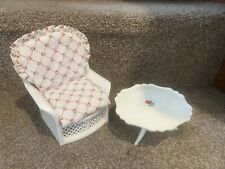 1985 Sindy Rattan Wicker White Chair Coffee Table Sindy Pedigree 80s for sale  Shipping to South Africa