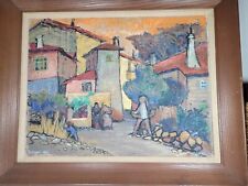Vintage Oil painting,Sozopol, Abstract Expressionist Colorful, 1960, Bulgaria for sale  Shipping to Canada