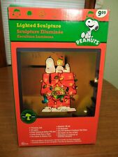 Christmas Lighted Sculpture Snoopy Woodstock Display 19” Dog House Yard Decor for sale  Roanoke