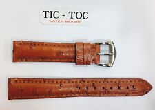 18MM GENUINE LEATHER BROWN WATCH STRAP, Peacock Design, SILVER PLATED BUCKLE for sale  Shipping to South Africa