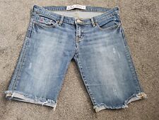 Bermuda jeans feminina Hollister média desbotada algemada azul stretch tamanho 5 comprar usado  Enviando para Brazil