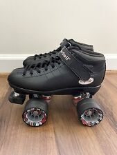 Patines de velocidad Riedell R3 Cayman negro rojo cuádruple rodillo derby ruedas radar talla 5 segunda mano  Embacar hacia Argentina