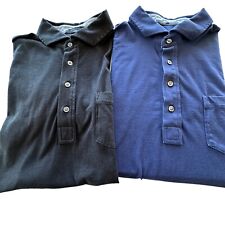Lote de duas camisas polo Greyson azul preta SS grande mistura de algodão Pima comprar usado  Enviando para Brazil