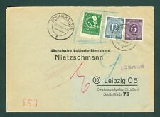 SBZ/Turingia - SCHMALKALDEN - Respuesta de lotería - 8.1.46 - Recargo adicional segunda mano  Embacar hacia Argentina