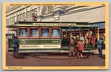 Cable Car Turn Table Powell Market San Francisco California Trolley VNG Postcard for sale  Shipping to South Africa