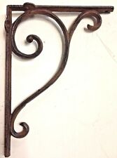 Used, SET OF 2 LARGE RUSTIC  BROWN SCROLL BRACE/BRACKET vintage looking patina finish for sale  Judsonia