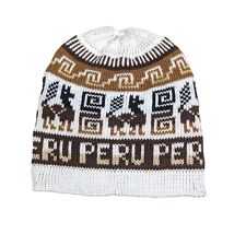 LINDO GORRO PERUANO ALPACA MODERNO FEITO À MÃO MALHA MACIA REVERSÍVEL comprar usado  Enviando para Brazil