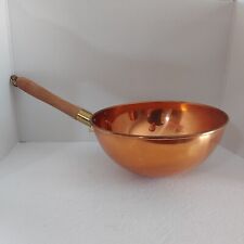 Vintage Copper Zabaglione Pot ~ Round-Bottom Whipping Bowl ~ Wood Handle ~ 9", used for sale  Shipping to South Africa