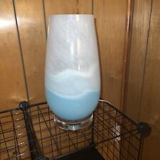 glass lamp Turquoise blue white swirl clear base Modern boho hippie Chic for sale  Shipping to South Africa