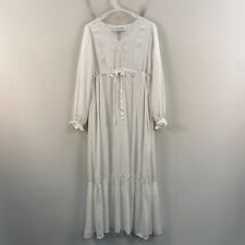 Vestido pequeno feminino One Loved Babe branco manga longa bordado tecido maxi gola V, usado comprar usado  Enviando para Brazil