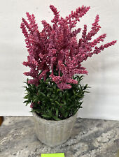 Barbara King 18” Astilbe plant Potted Faux Artificial Flower pink in/outdoor, used for sale  Shipping to South Africa