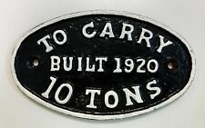 Great Central Railway wagon plate 1920 cast iron 10 tons for sale  Shipping to South Africa