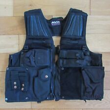 GENUINE ARKTIS MOLLE TACTICAL MODULAR VEST BLACK (EX-POLICE) WITH ATTACHMENTS usato  Spedire a Italy