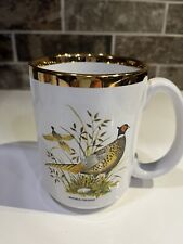 Vintage Ceramic Gold Rim Cup Mug Ringneck Pheasant 11 oz Coffee Tea England, used for sale  Shipping to South Africa