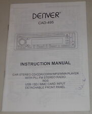 Instruções de operação/manual de instruções rádio automotivo Denver CAD-495 comprar usado  Enviando para Brazil