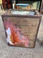 Vintage Brown Wooden Tea Chest Storage Box Coffee Table, used for sale  Shipping to South Africa