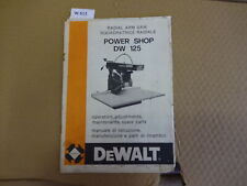 De-Walt DW125 radial arm saw manual for sale  Shipping to South Africa
