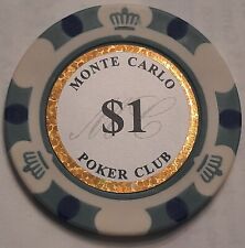 Usado, MOEDAS DE UM CENTAVO: 1 dólar Monte Carlo Poker Club Casino Chip Play Token comprar usado  Enviando para Brazil