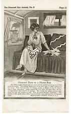 1912 woman inside houseboat on couch PRINT AD The Diamond Dye Annual NO 9 for sale  Shipping to South Africa
