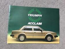 Triumph acclaim brochure for sale  WEYMOUTH