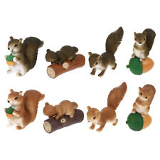 8pcs squirrel miniatures for sale  Shipping to Ireland