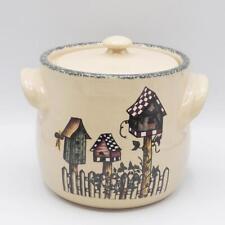 Birdhouse Crock Bean Pot Pottery Home Garden Party Speckled for sale  Shipping to South Africa