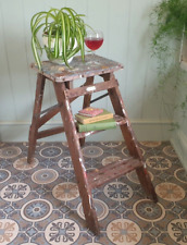 Small Vintage Wooden Stepladder, Plant Stand, Bedside Table, Bathroom Shelf,Prop for sale  Shipping to South Africa