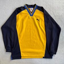 Vintage Puma Sweter lata 80. Męski Duży Żółty Niebieski Dekolt w serek Sport Trening Outdoor na sprzedaż  PL