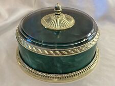 Vintage Emerald Green & Gold Avon Regence Beauty Dust Powder  6 oz. Container, used for sale  Charleston